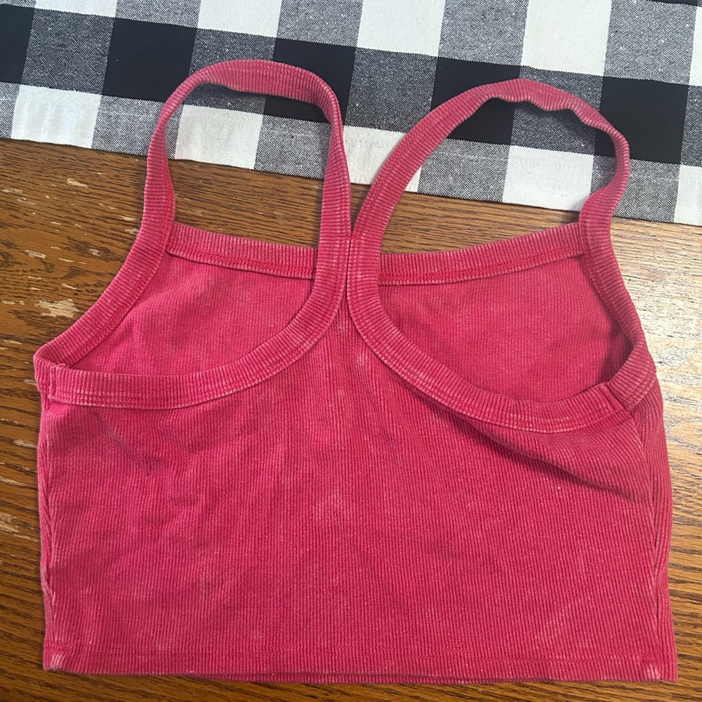 Women's Pink Ribbed Bra